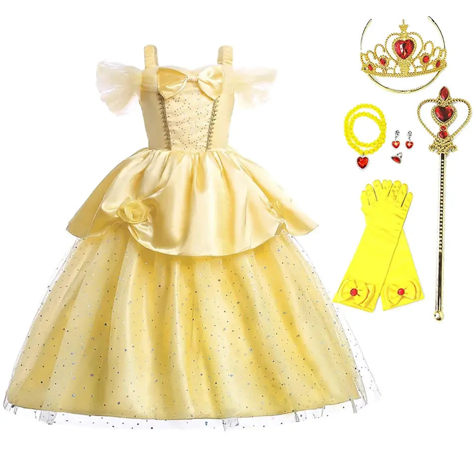 Kids Belle Princess Dress - Beauty and the Beast Costume Sparkling Chamber