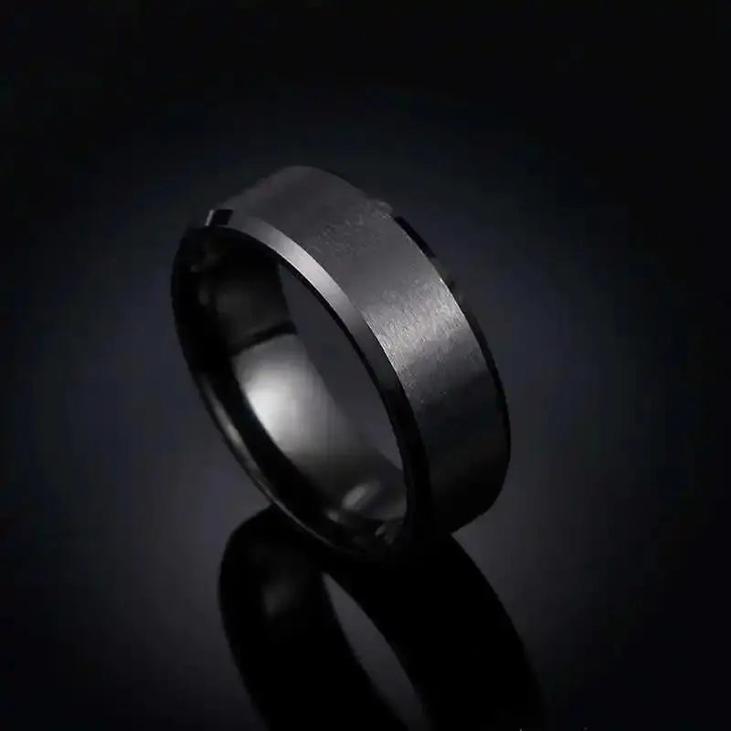 Fashion Charm Jewelry ring men stainless steel Black Rings For Women Sparkling Chamber