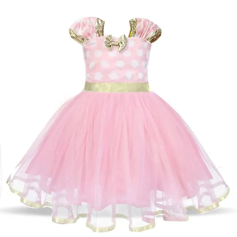 RBVH Baby Girl's A-Line Dot Dress with Bow Sparkling Chamber