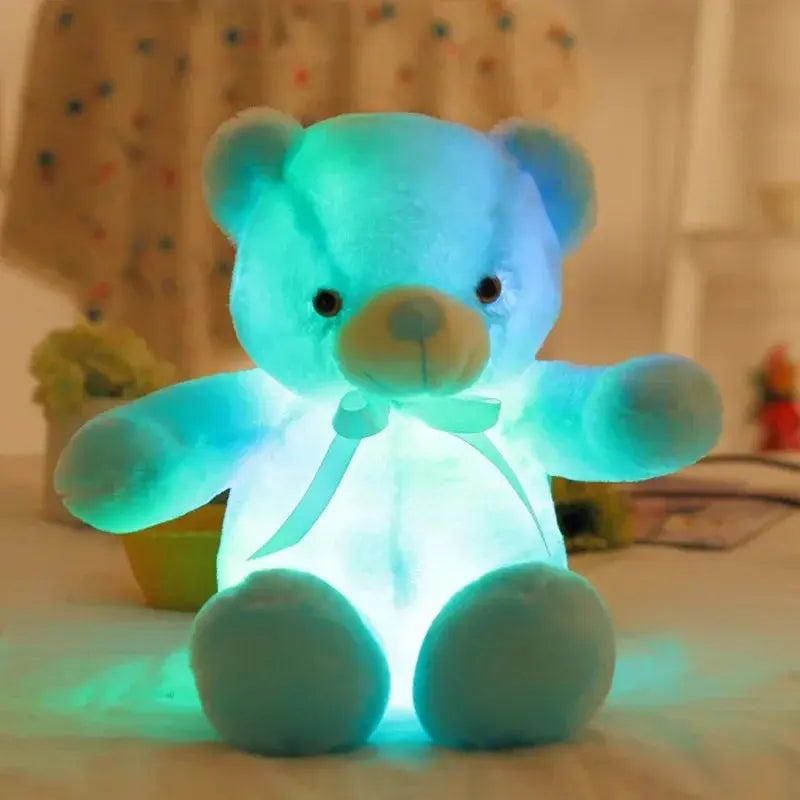 30cm Luminous LED Bear Plush Toy - Glowing Christmas Gift for Kids Sparkling Chamber