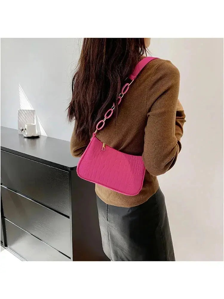 Wool Fiber Small Square Bag – Korean Style Fashion Shoulder Bag Sparkling Chamber