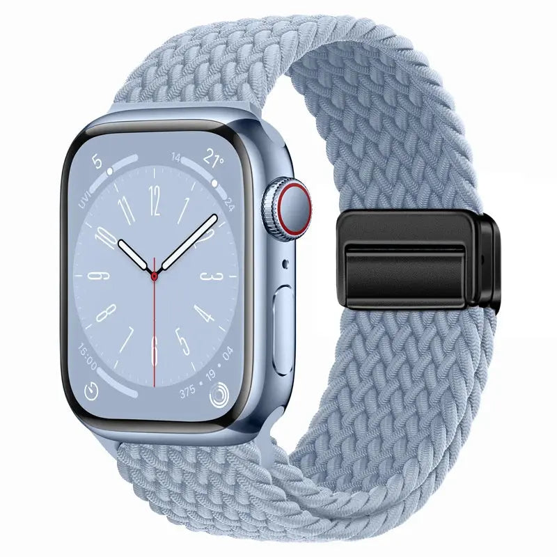 Nylon Braided Strap for Apple Watch 38-49mm, Magnetic Buckle iWatch Band Sparkling Chamber