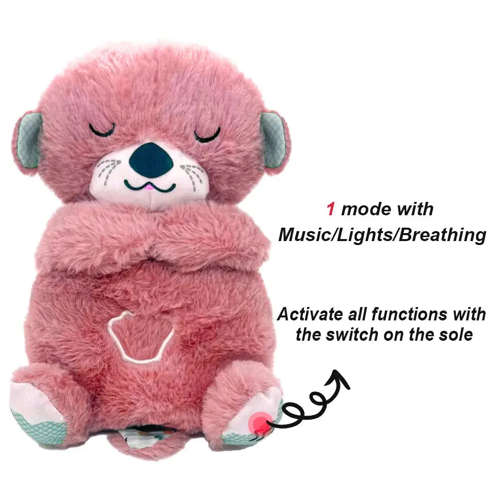 Breathing Bear Baby Soothing Otter Plush Doll Toy Sparkling Chamber