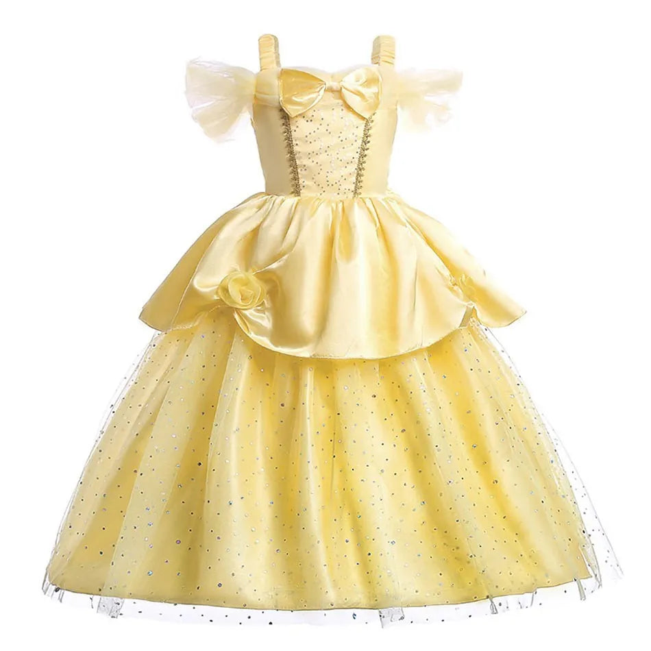 Kids Princess Costume Dress - Belle, Elsa, Anna, Rapunzel & More