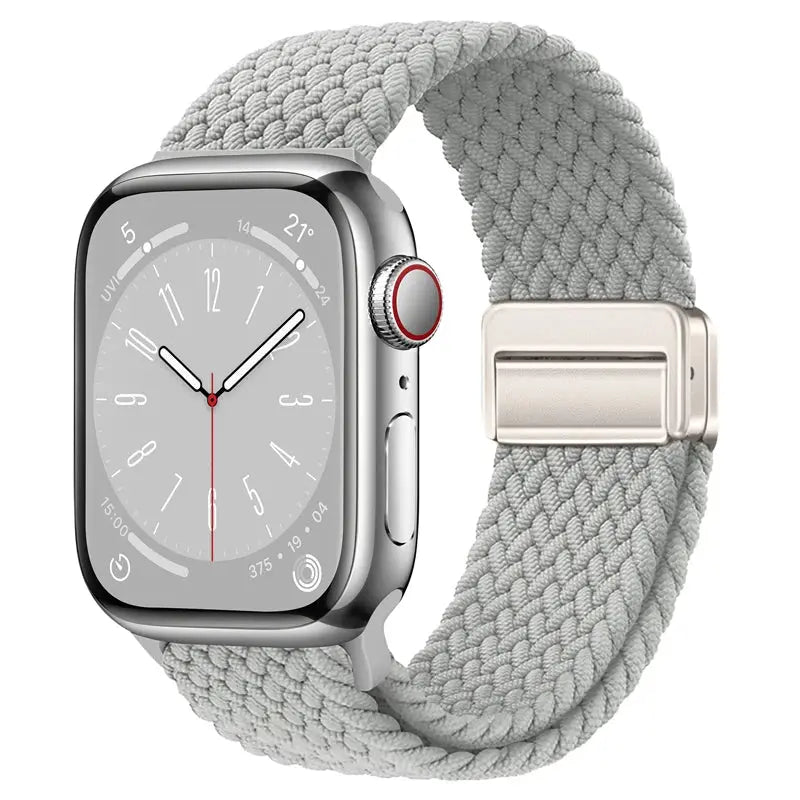 Nylon Braided Strap for Apple Watch 38-49mm, Magnetic Buckle iWatch Band Sparkling Chamber