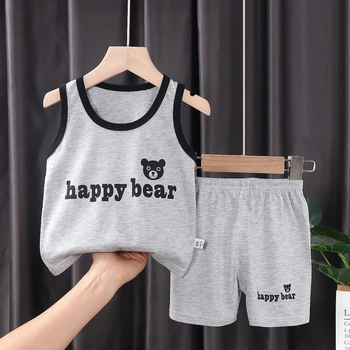 2PCS Children Clothing Vest Suit Children's Sets Summer Cotton T-Shirts Shorts Boys Girls