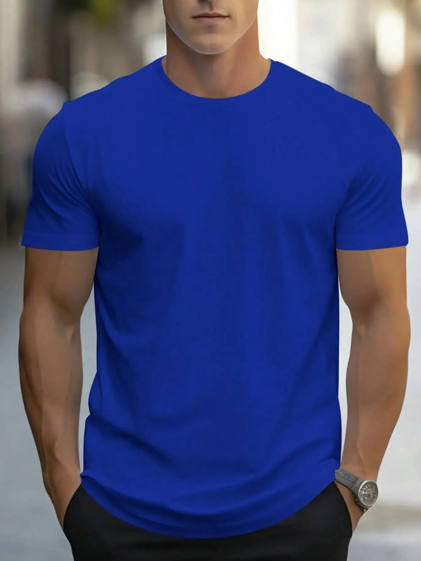 Hot Sale Solid Color Print T-Shirts for Men - Casual Summer Oversize Cotton Tees Sparkling Chamber