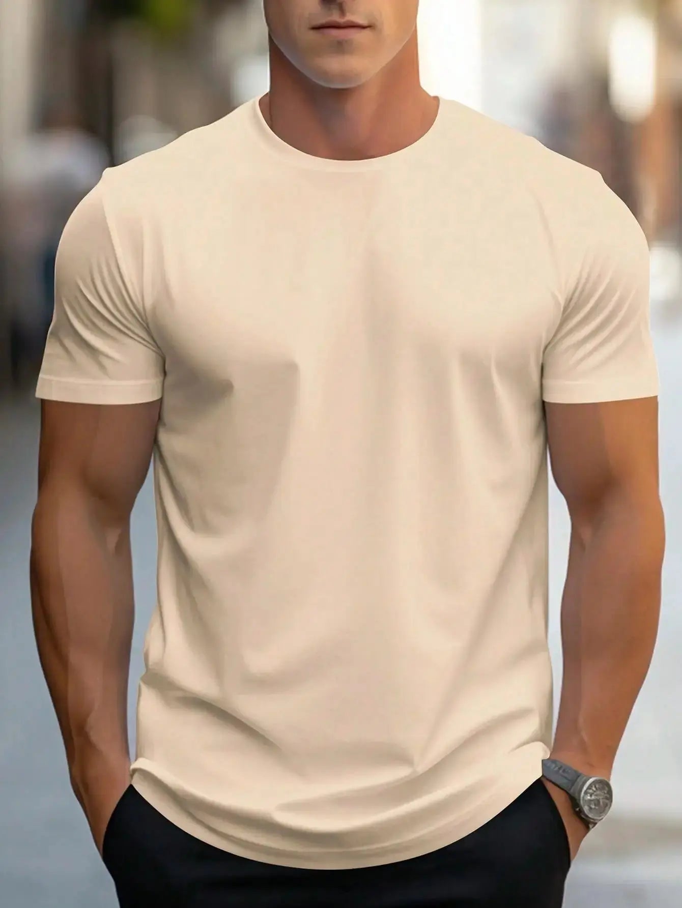 Hot Sale Solid Color Print T-Shirts for Men - Casual Summer Oversize Cotton Tees Sparkling Chamber