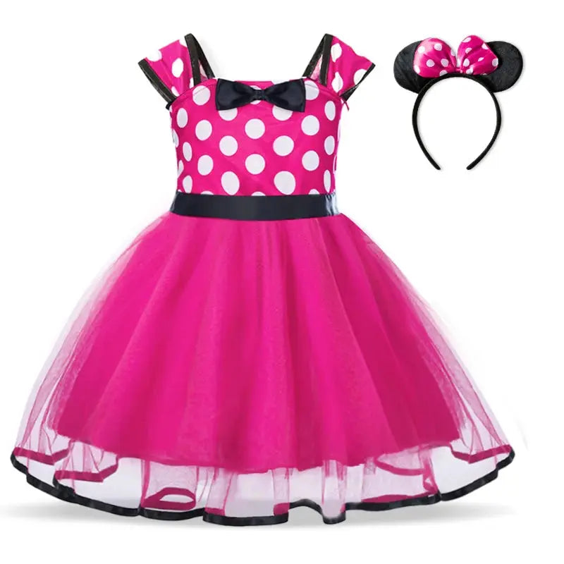 RBVH Baby Girl's A-Line Dot Dress with Bow Sparkling Chamber