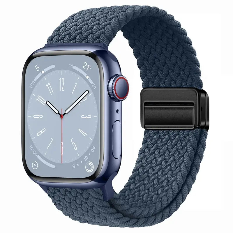 Nylon Braided Strap for Apple Watch 38-49mm, Magnetic Buckle iWatch Band Sparkling Chamber