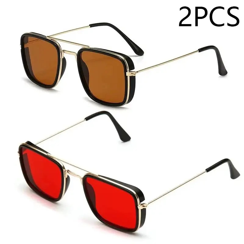 Fashion Sunglasses European and American Metal Small Square Frame Korean Version Glasses Retro Square Sunglasses UV Protection Sparkling Chamber