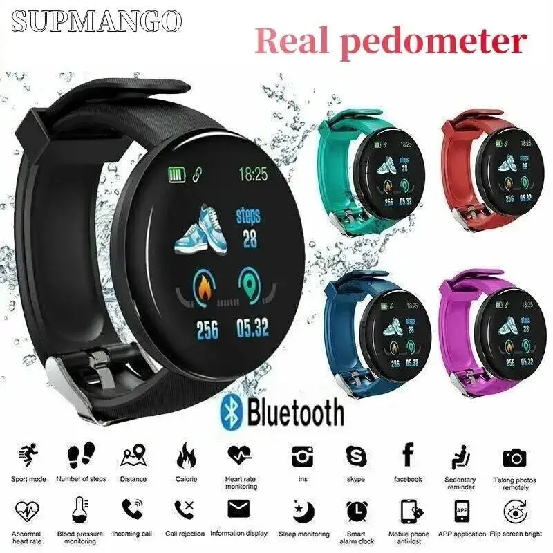 SUPMANGO Smartwatch Fitness Tracker with Pedometer & Blood Pressure Sparkling Chamber