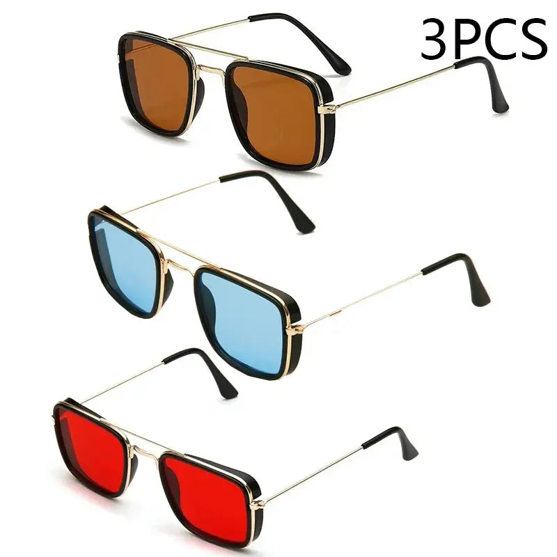 Fashion Sunglasses European and American Metal Small Square Frame Korean Version Glasses Retro Square Sunglasses UV Protection Sparkling Chamber