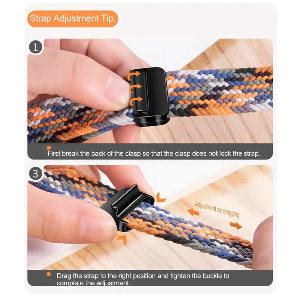 Nylon Braided Strap for Apple Watch 38-49mm, Magnetic Buckle iWatch Band Sparkling Chamber