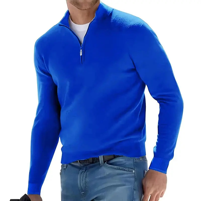 Men's Autumn Winter Warm Half-Zip Pullover Sweater Sparkling Chamber