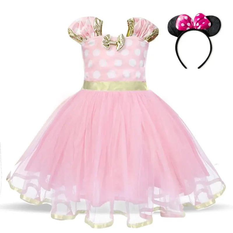 RBVH Baby Girl's A-Line Dot Dress with Bow Sparkling Chamber