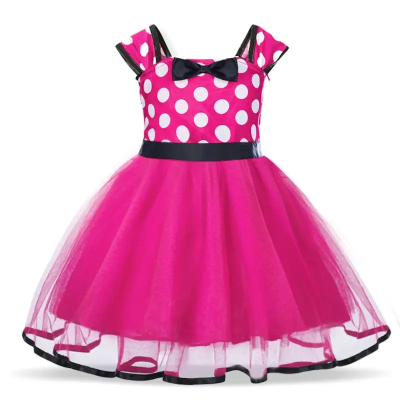 RBVH Baby Girl's A-Line Dot Dress with Bow Sparkling Chamber