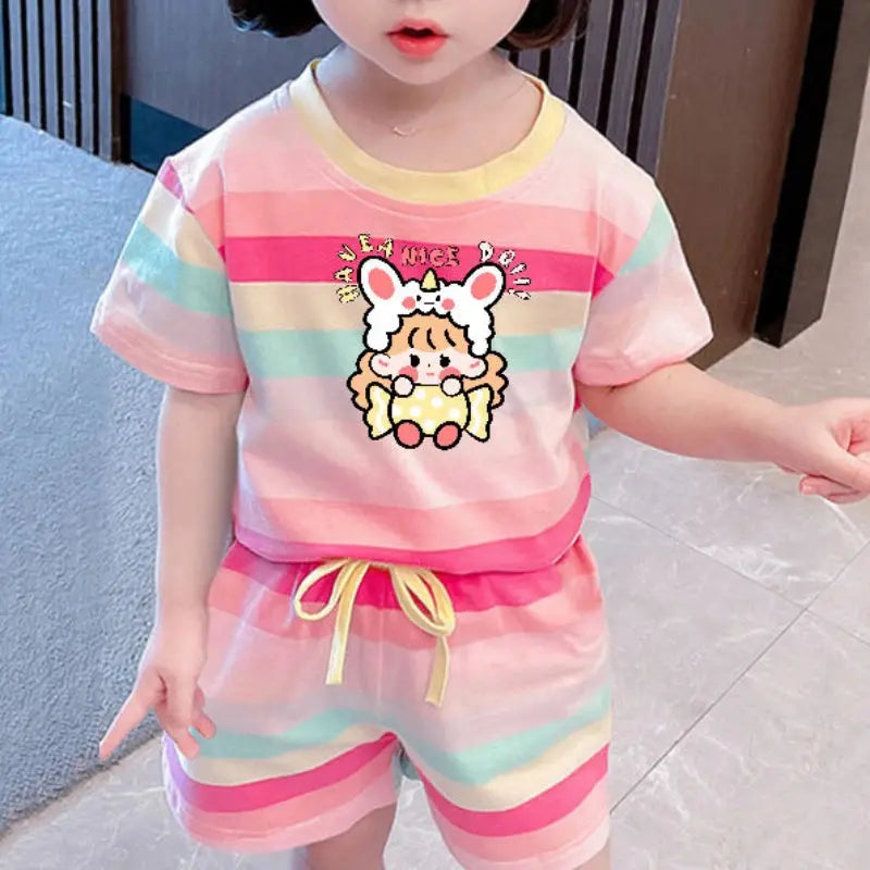 Cute Hello Kitty Summer 2-Piece Outfit for Baby Girls Sparkling Chamber