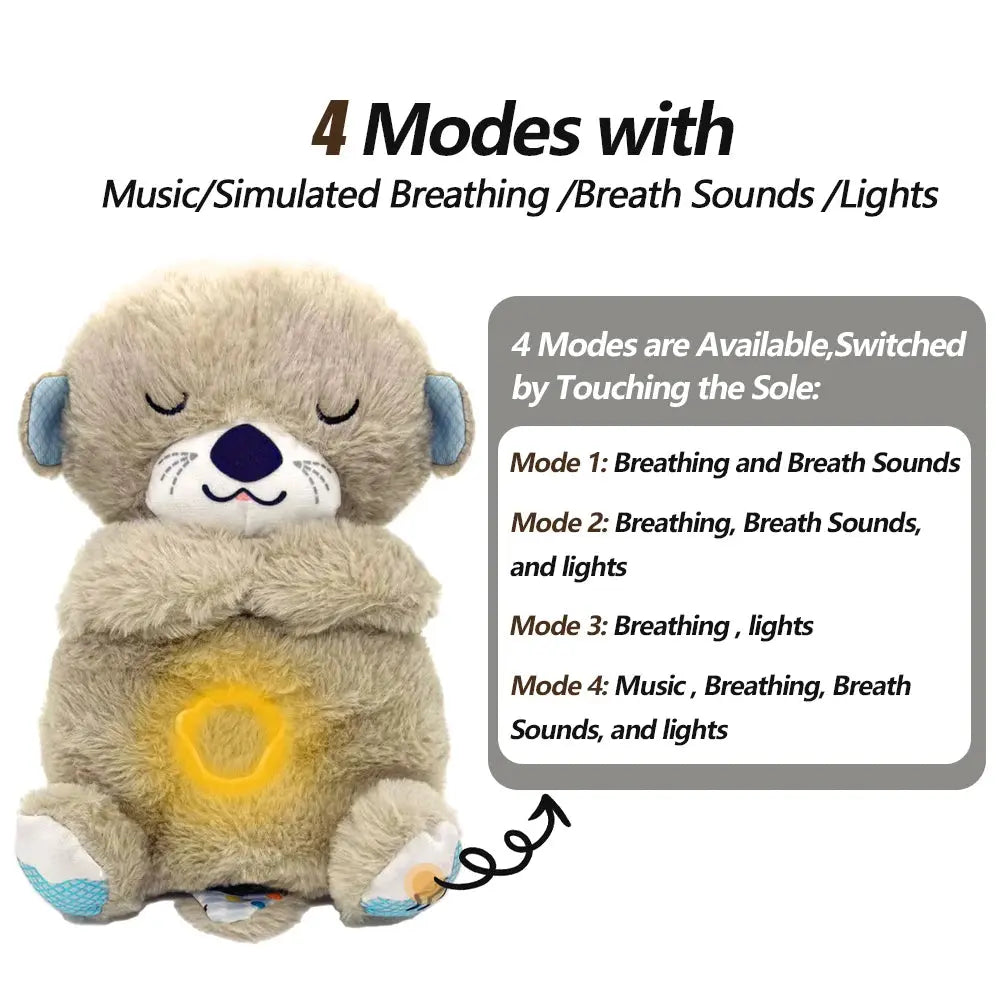 Breathing Bear Baby Soothing Otter Plush Doll Toy Sparkling Chamber