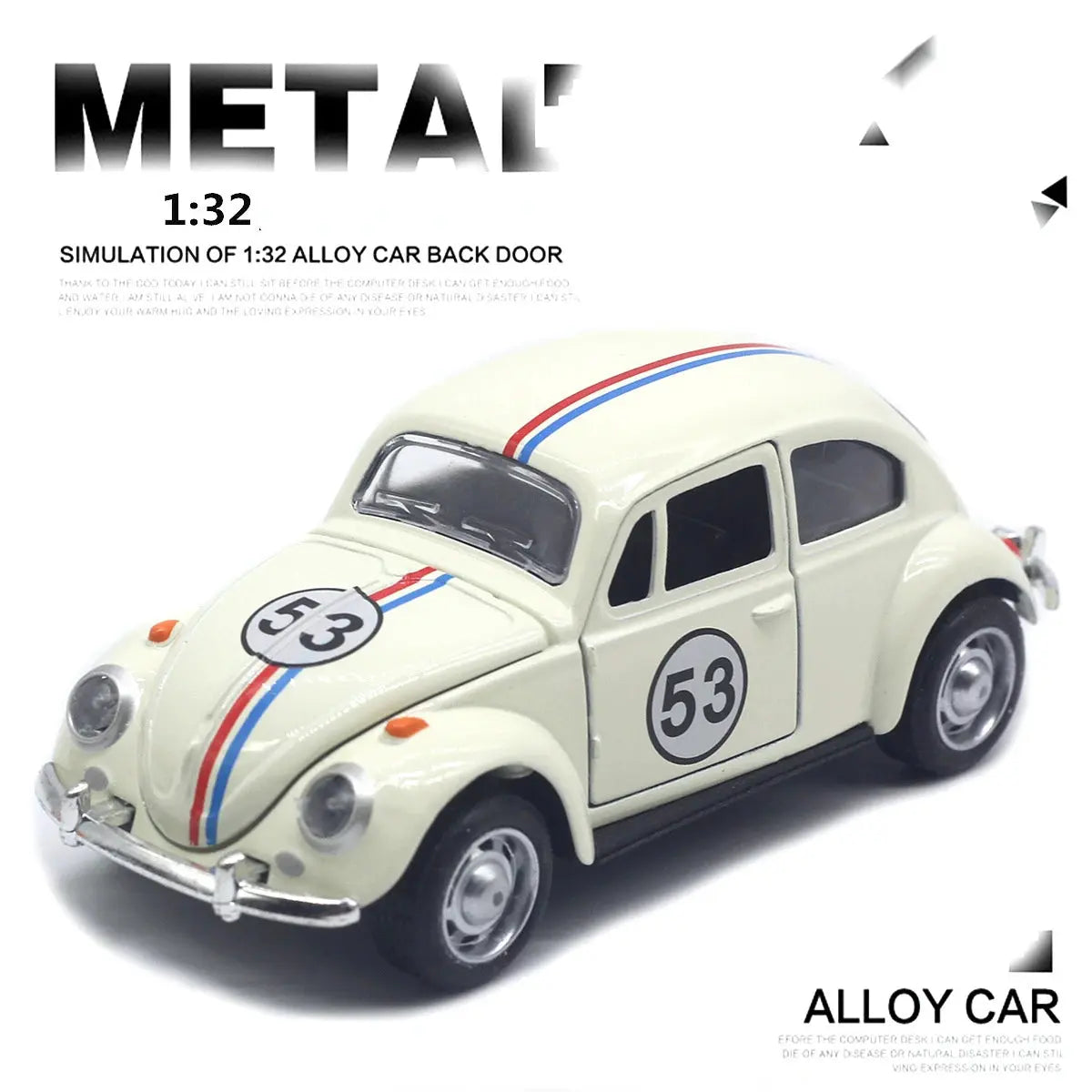 1:32 Volkswagen Beetle Alloy Diecast Model Car with Pull Back Sparkling Chamber