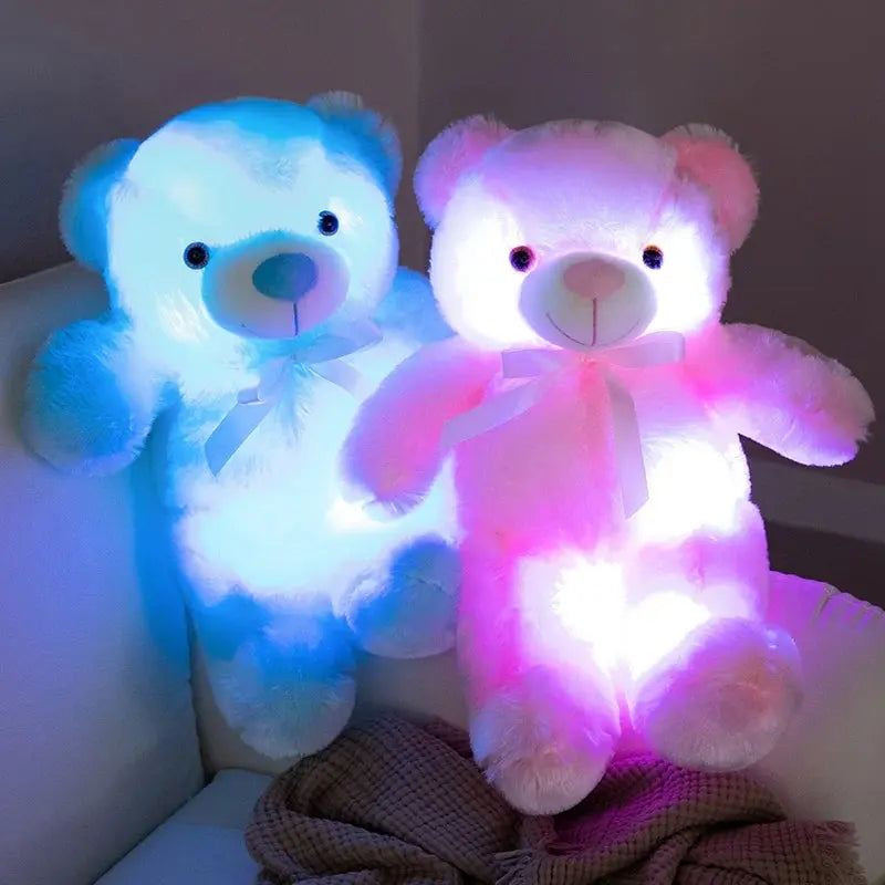 30cm Luminous LED Bear Plush Toy - Glowing Christmas Gift for Kids Sparkling Chamber