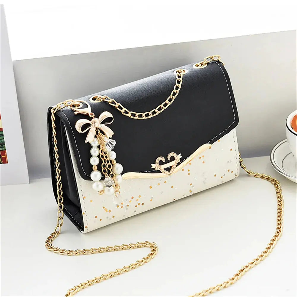 Trendy Sequin Shoulder Bag with Tassel Pendant Sparkling Chamber