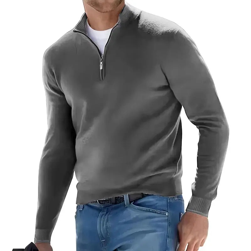 Men's Autumn Winter Warm Half-Zip Pullover Sweater Sparkling Chamber