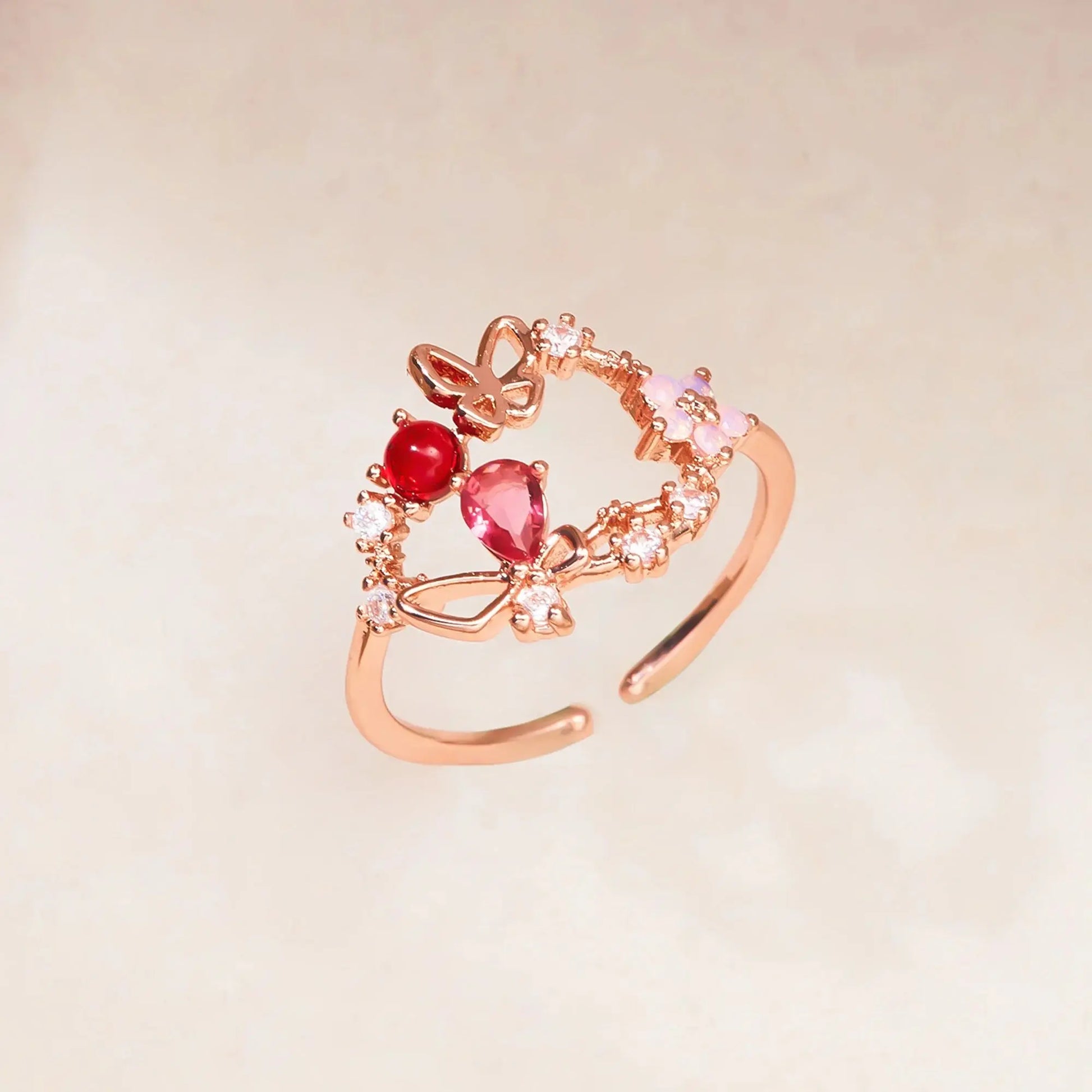 Korean Delicate Flower Zircon Rings for Women Sparkling Chamber