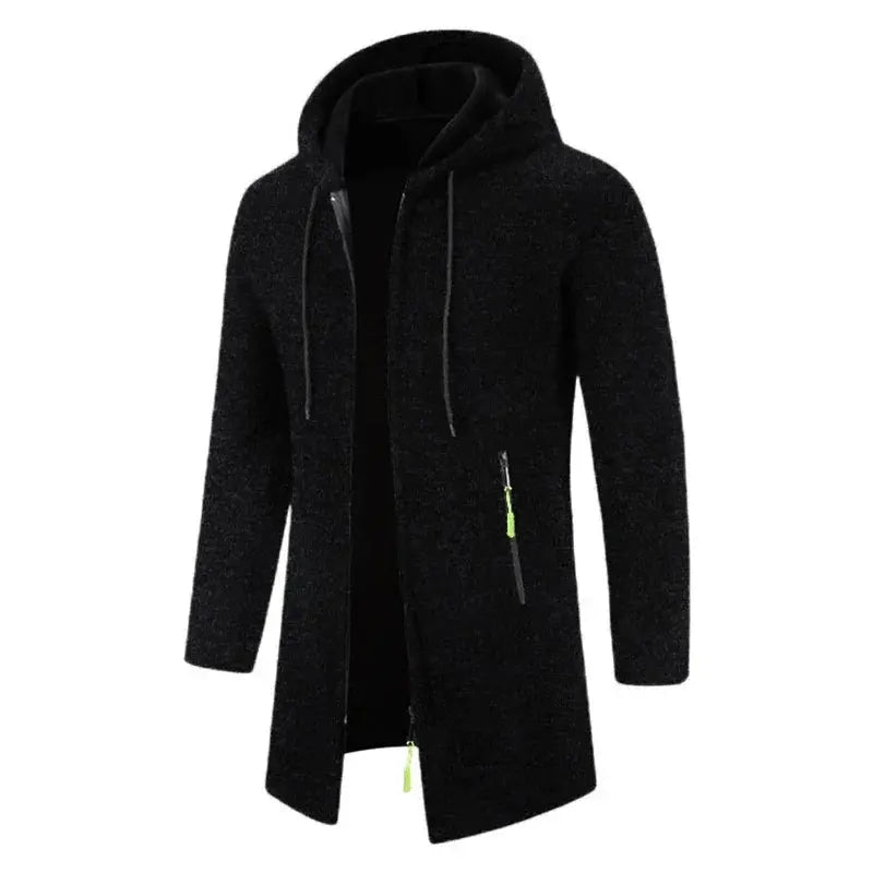 Men's Oversized Zipper Hoodie Sweatshirt - Black Winter Jacket Sparkling Chamber