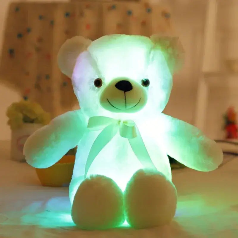 30cm Luminous LED Bear Plush Toy - Glowing Christmas Gift for Kids Sparkling Chamber