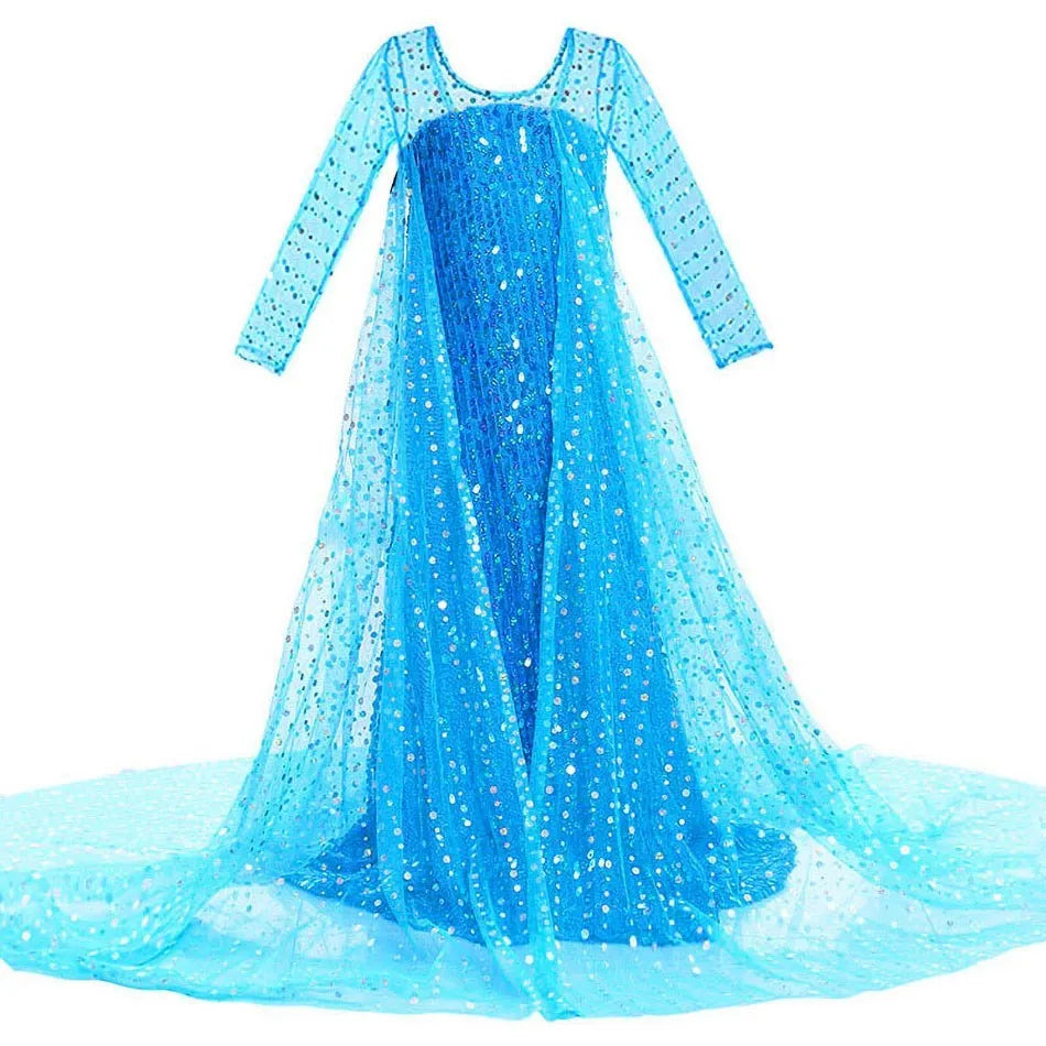 Kids Princess Costume Dress - Belle, Elsa, Anna, Rapunzel & More