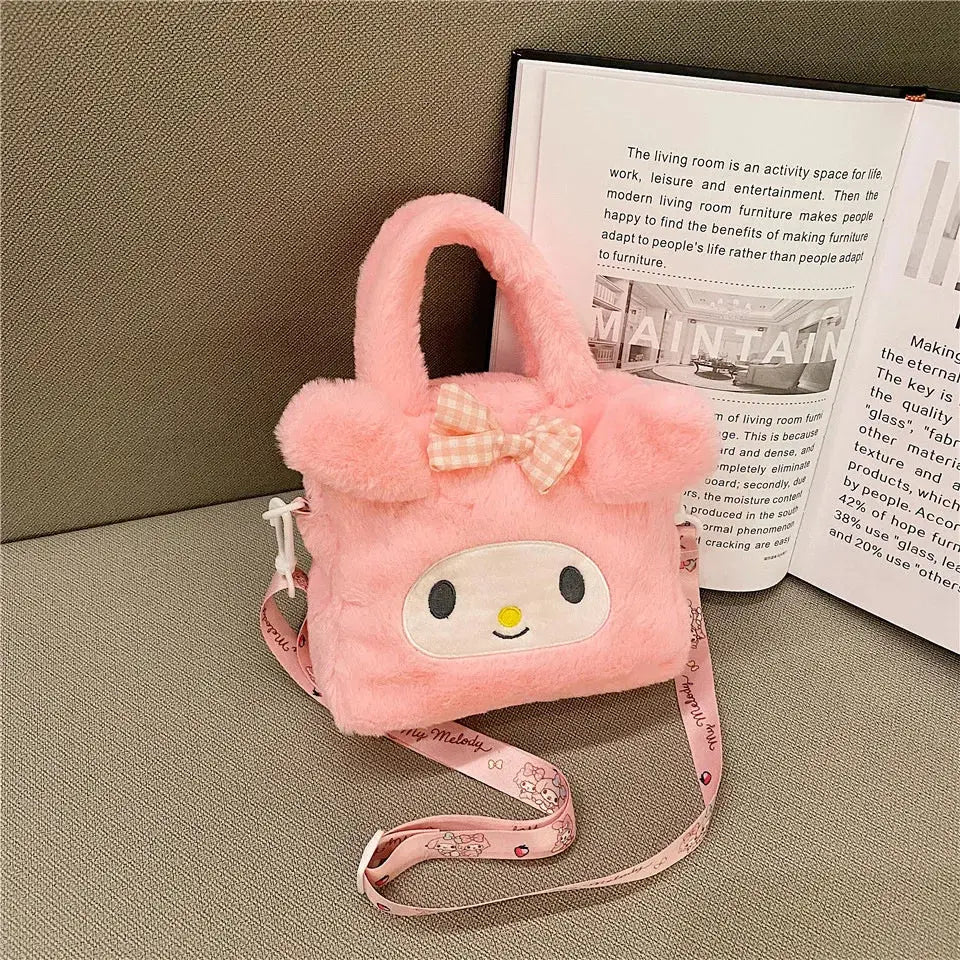 Sanrio Kawaii Kuromi Cinnamoroll My Melody Plush Handbag Sparkling Chamber