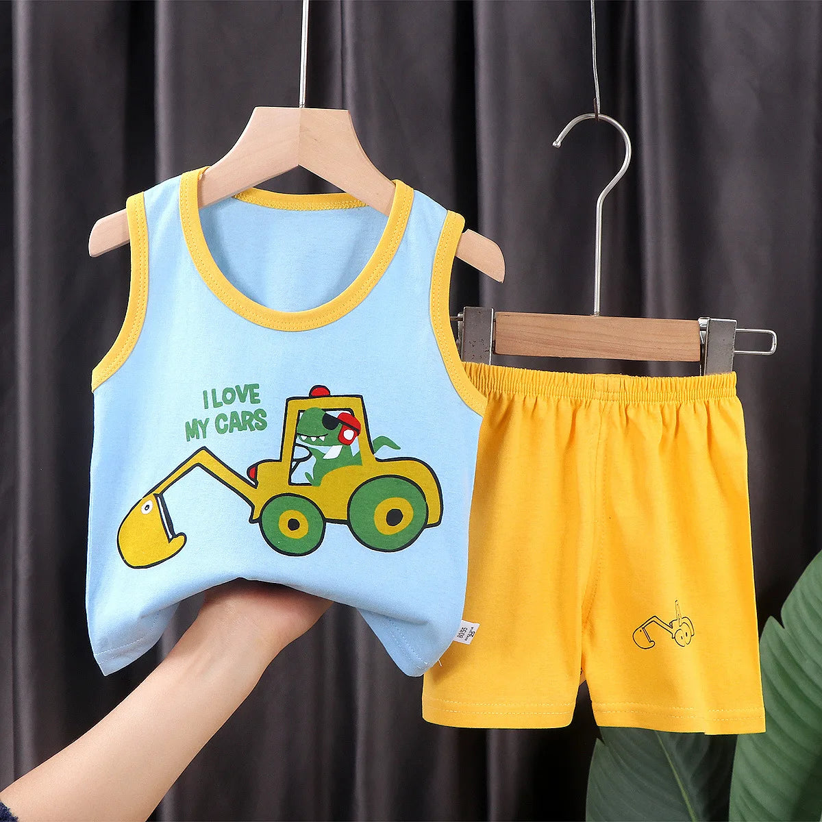 2PCS Children Clothing Vest Suit Children's Sets Summer Cotton T-Shirts Shorts Boys Girls