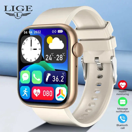 LIGE 2024 Smartwatch with Wireless Charging & Bluetooth Calls Sparkling Chamber