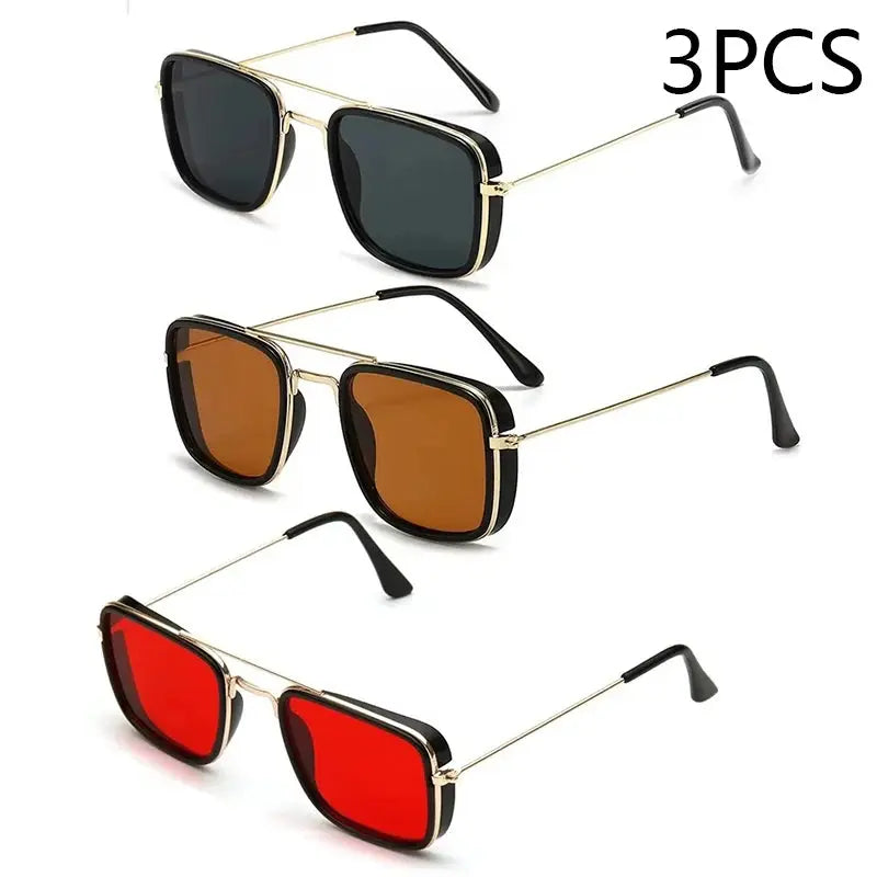 Fashion Sunglasses European and American Metal Small Square Frame Korean Version Glasses Retro Square Sunglasses UV Protection Sparkling Chamber