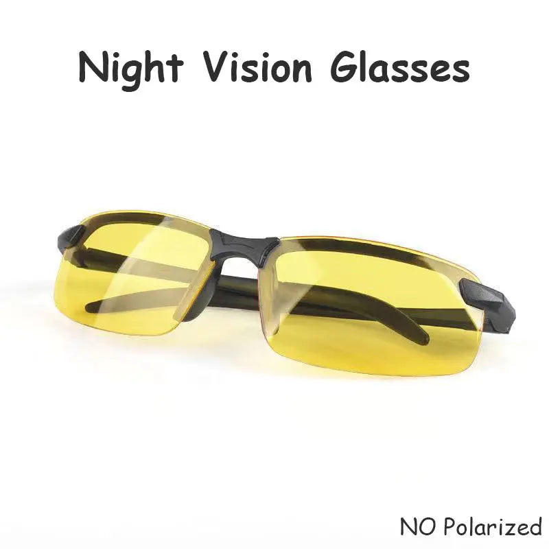 Night Vision Glasses Men Anti-Glare Driving Half Frame Sunglasses for Driver Outdoor Sparkling Chamber