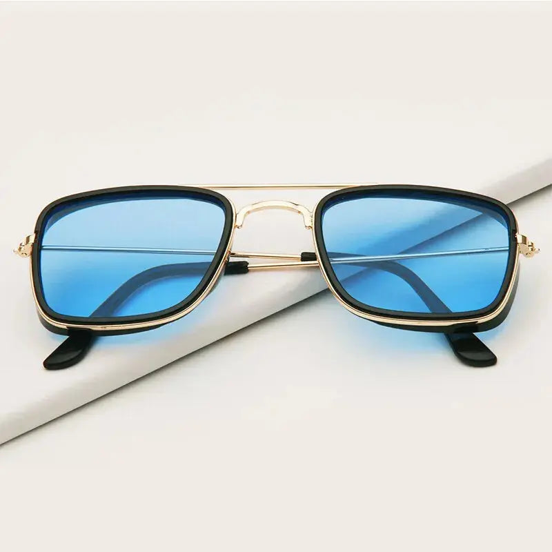 Fashion Sunglasses European and American Metal Small Square Frame Korean Version Glasses Retro Square Sunglasses UV Protection Sparkling Chamber