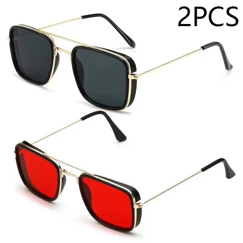 Fashion Sunglasses European and American Metal Small Square Frame Korean Version Glasses Retro Square Sunglasses UV Protection Sparkling Chamber