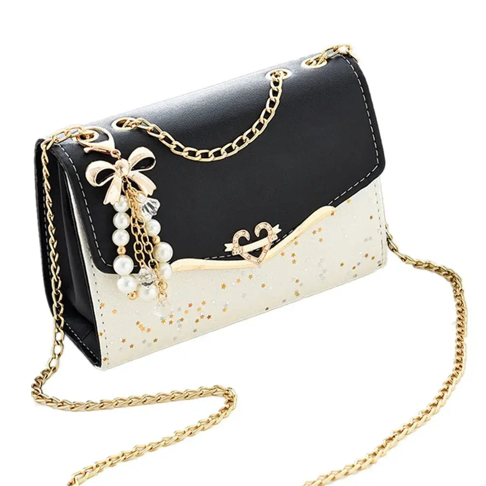 Trendy Sequin Shoulder Bag with Tassel Pendant Sparkling Chamber