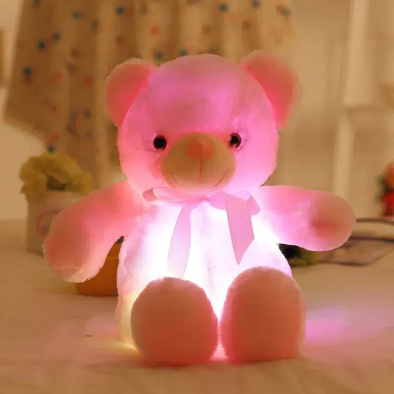 30cm Luminous LED Bear Plush Toy - Glowing Christmas Gift for Kids Sparkling Chamber