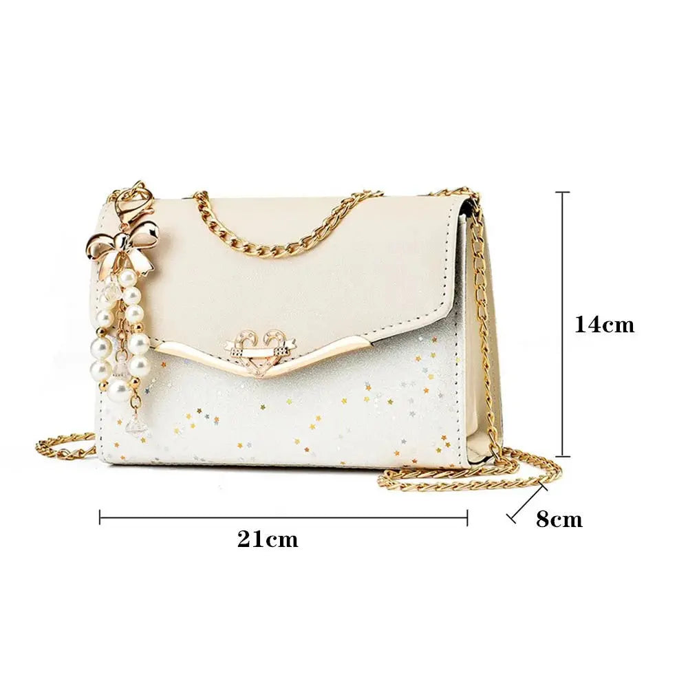 Trendy Sequin Shoulder Bag with Tassel Pendant Sparkling Chamber