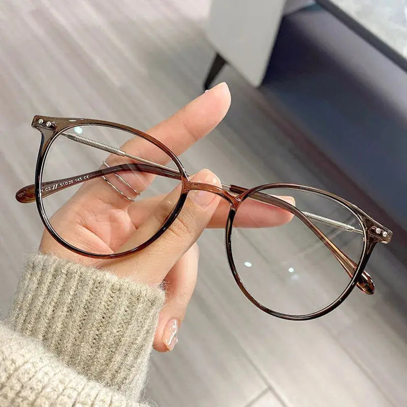 Men And Women Round Anti Blue Glasses Computer Frame Optical Lenses New Arrival 2023 Sparkling Chamber