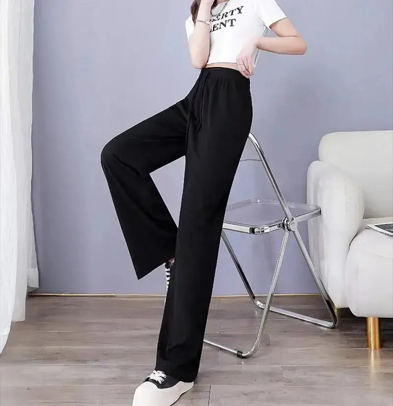 Women's High-Waist Wide-Leg Pants – Casual & Comfortable Sparkling Chamber