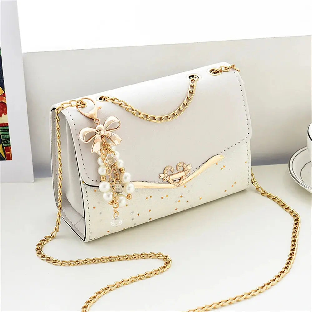 Trendy Sequin Shoulder Bag with Tassel Pendant Sparkling Chamber