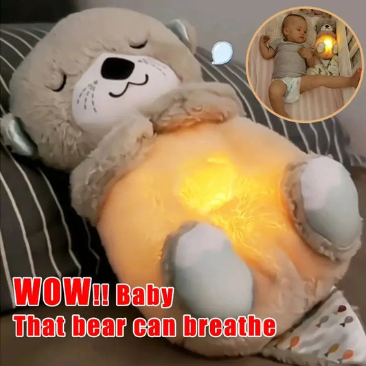 Breathing Bear Baby Soothing Otter Plush Doll Toy Sparkling Chamber