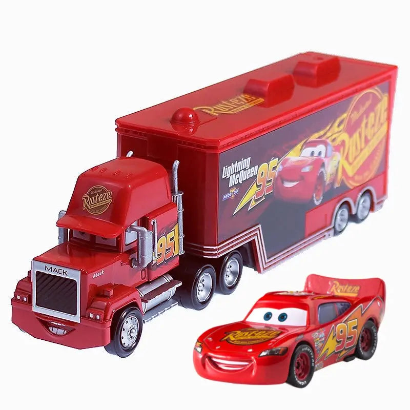 Disney Pixar Cars 3 1:55 Lightning McQueen & Mack Alloy Car Model Sparkling Chamber