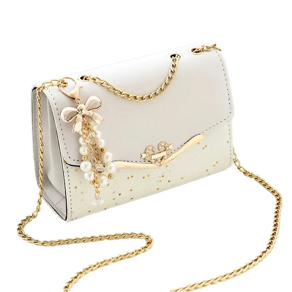 Trendy Sequin Shoulder Bag with Tassel Pendant Sparkling Chamber