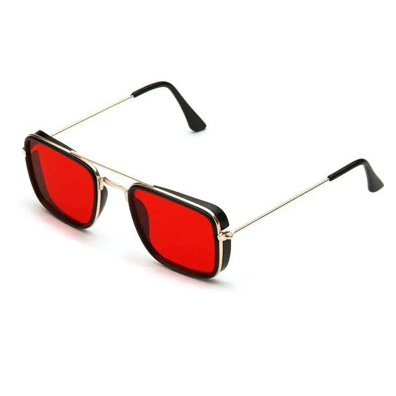 Fashion Sunglasses European and American Metal Small Square Frame Korean Version Glasses Retro Square Sunglasses UV Protection Sparkling Chamber