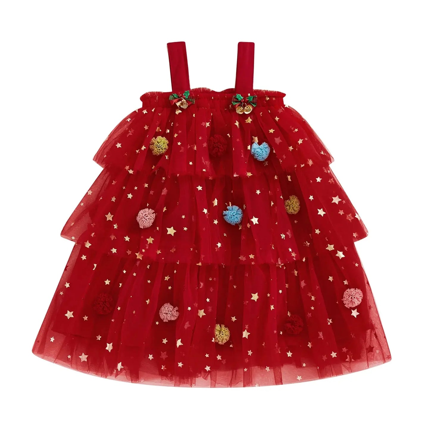 Citgeett Summer Christmas Girls' Tulle Dress with Plush Hat Sparkling Chamber