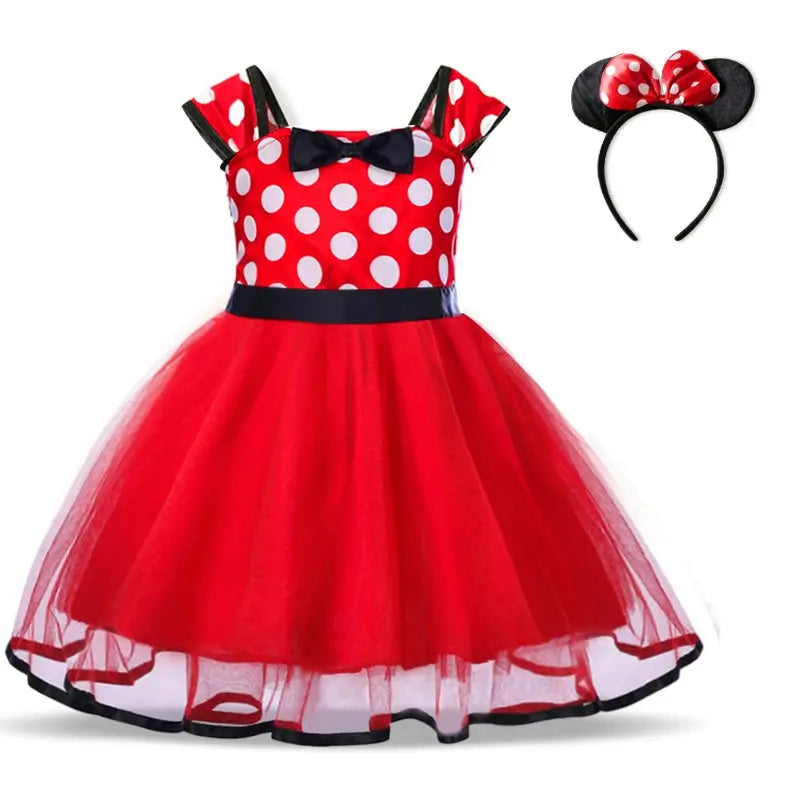 RBVH Baby Girl's A-Line Dot Dress with Bow Sparkling Chamber